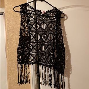 Black fringe cardigan